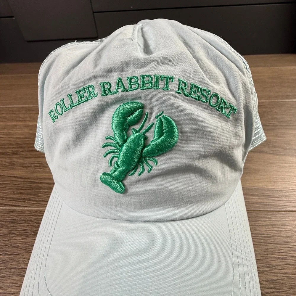 Roller Rabbit Target Resort Lobster Trucker Hat Blue Green Mesh Snapback NWT
